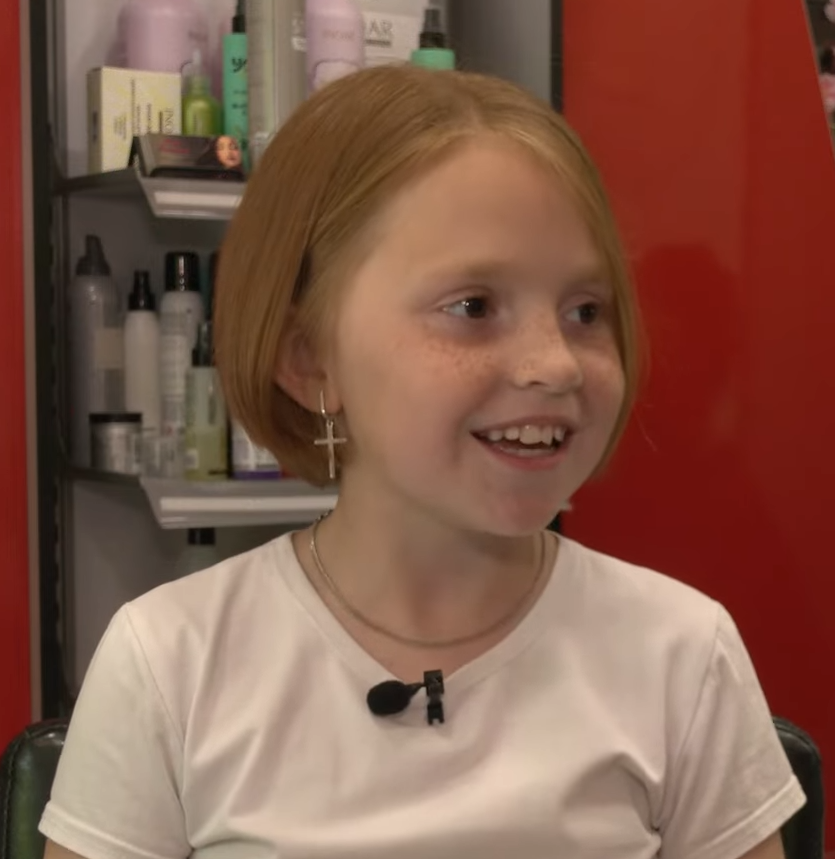 A 9-year-old girl from Chernihiv cut her hair to help the Armed Forces